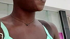 that nigerian bitch visits mall then masturbates in bathroom