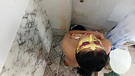 hot shower with stepmom fucking stepson fiercely... big pussy massage turns wild