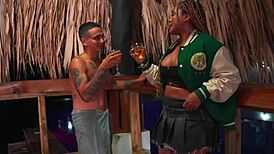 Ebony milf stepmom has sex with sons best friend