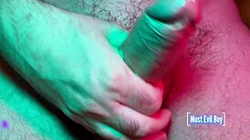 Feeling intense pleasure from frontal cumshot masturbation close-up