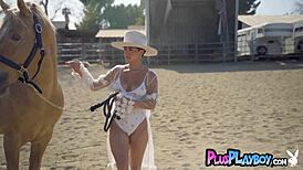 Why is the sexy latina teen posing naked with Mia Malkova's big tits?