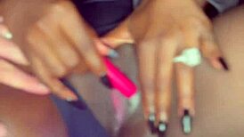 I watch my sexy black model masturbate with vibrator