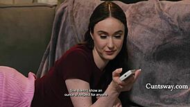 Busty nanny gives bratty girl a mixture of discipline and sex