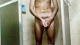 young skinny girl bathes and masturbates in bathroom for huge orgasm