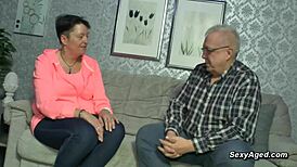 Amateur German Old Couple Unleashes Raw Passion on Couch Sex