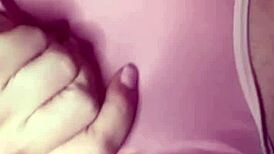 hot blonde boldly shows off huge tits in softcore scene