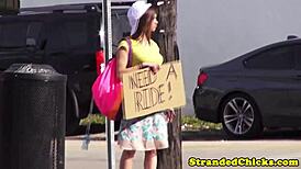 Amateur Hitchhiking Teen 18+ Banged Hard on Car Hood