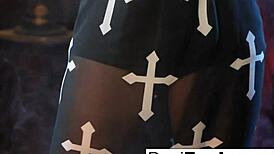 hot gothic vampire dani indulges in solo brunette tits masturbation