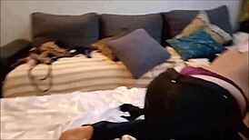 white slut in satin panties and black corset doggy style pov blowjob with ebony friend?