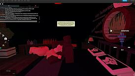 Blonde bitch endures rough deepthroat and monster cock fucking in roblox studio