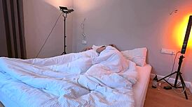 European couple's morning sex starts with blowjob on big cock by andre love