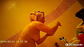 spy camera catches nude tits in the shower
