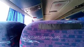 Young woman caught performing oral on bus