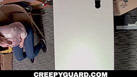 big ass skylar on knees sucking lp officer at work garage