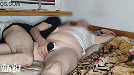 Redhead amateur enjoys evening relaxation with toys