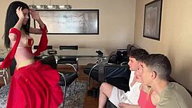 two tourists say, we're gonna fuck these hot argentine strippers in a huge orgy