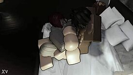 Blonde and redhead bent over for big black cock threesome.