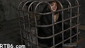 Master gives gagged chick rough blowjob in bondage seduction