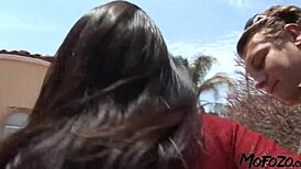 Busty amateur receives facial from father-in-law