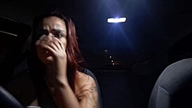 slut driver catches guy masturbating in the back seat