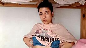 selene strips naked for neighbor's secret gaze