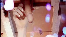 Detailed milking session with leaking pre cum and teasing foreplay