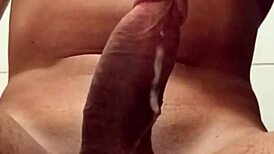 I'm jerking off close-up in front of the camera.