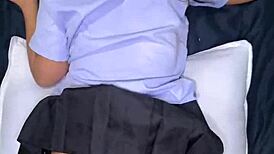 18yo thai student fucked in school uniform by a foreigner and get a huge facial