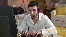 call center blonde with big tits gets weird fucks in dorm 😏