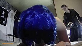 i punish my submissive slut in the garage, making her moan painfully