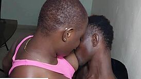 a stranger got me wet at stepdad's dining with hot ebony action