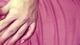 hot blonde boldly shows off huge tits in softcore scene