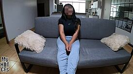 she loves sex, getting her shaved pussy creampied in pov