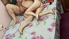 young girl and old man in bodybuilding scene