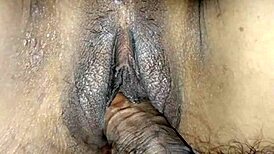 Natural pussy exploration in wet shaved delight