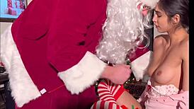 Naughty 19-Year-Old Gets Anally Creampied By Santa