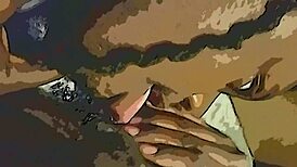 Siyah Amatörler Dildo ve Dil ile Islak Ama Takım Oluşturuyor