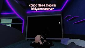 Let's fuck in the Roblox condo room with deepthroat and creampie pussy