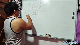 Asian Teacher Simplifies Algebra With Student In Bedroom