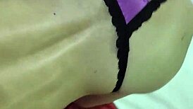 Cute violet shaking sucking in bent over doggystyle