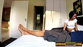 skinny ebony milf gets her pussy drilled rough missionary pov