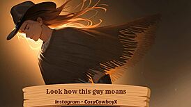 guy moans loudly during his erotic orgasm