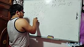 Asian Teacher Simplifies Algebra With Student In Bedroom