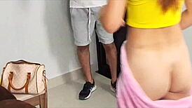 Housewife Receives Biker in Towel at Home