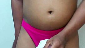 Transsexual In Erotic Panty Sniffs And Masturbates