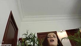 Cute Polly moans during rough anal creampie. She takes it deep and hard.