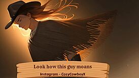 guy moans loudly during his erotic orgasm