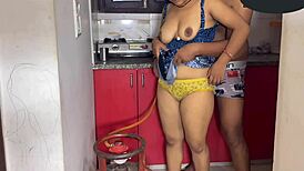 I found my neighbor cooking and asked him to cook my pussy