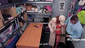 Security Guard Catches Elise London In Hardcore Office Sex On The Desk.