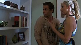 hot blonde milf rides cock of muscular bodybuilder